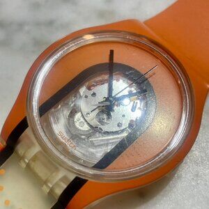 Swatch Jelly in Jelly "Orangeade Drive" SUJK134 | Vintage Skeleton Watch